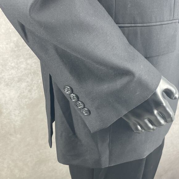 Jos A Bank Signature Collection Mens 43L Black Tailored Fit Blazer Suit Jacket - Picture 4 of 8